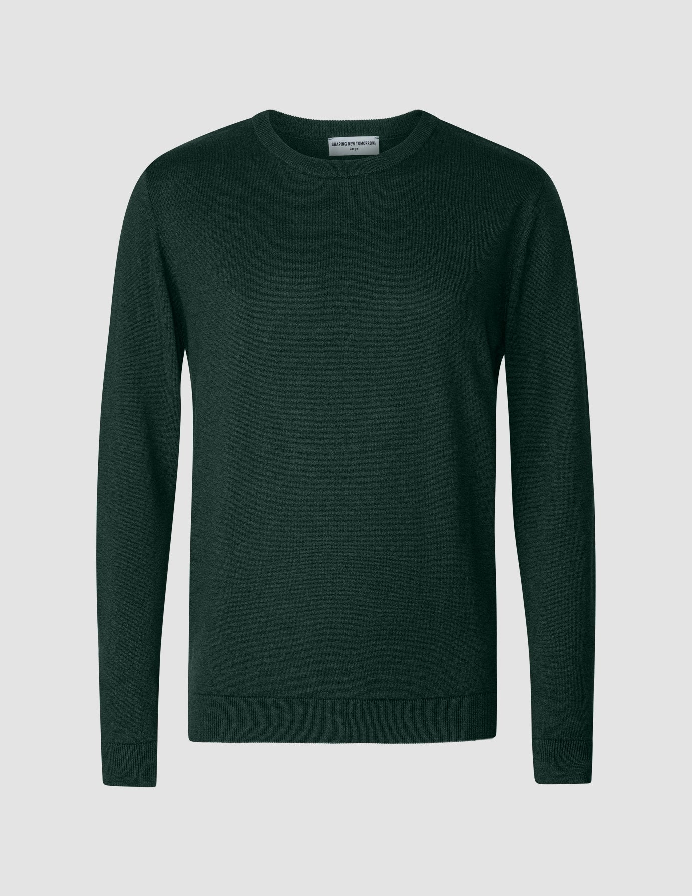 Fine Knit Crewneck Forest Green Molinaire